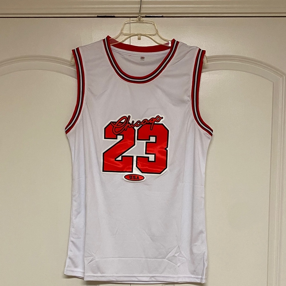 White and Red Chicago 23 Jersey
